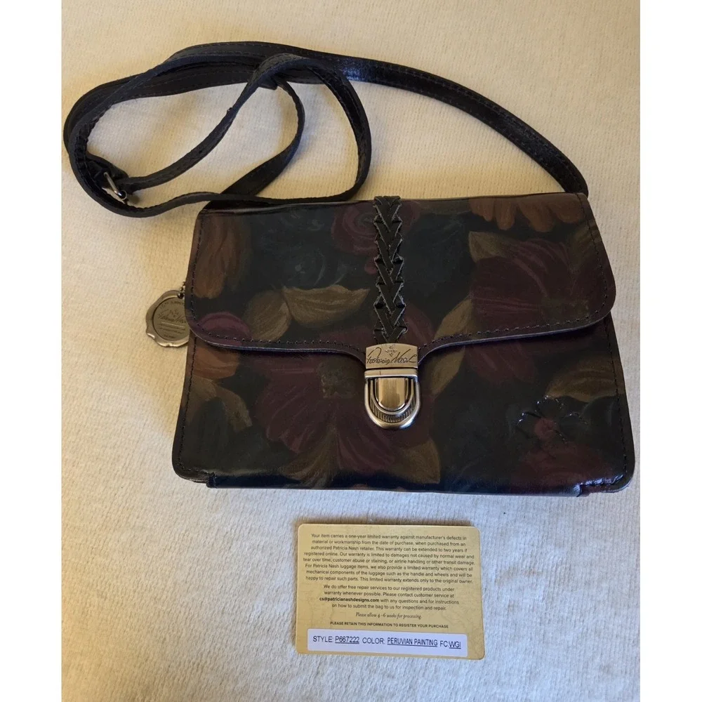 NWOT Patricia Nash Leather Crossbody Small Peruvian Painting Floral P667222‎